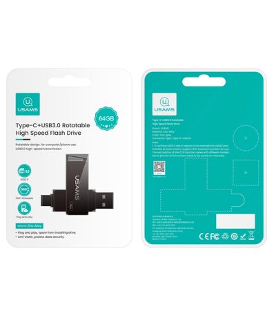 rotatable high speed flash drive type c usba 3 packaging 64gb