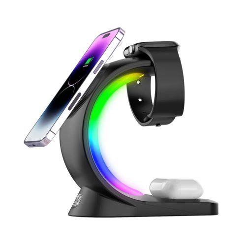 3 in 1 RGB LED Wireless Charging Station Suitable For iPhone 1