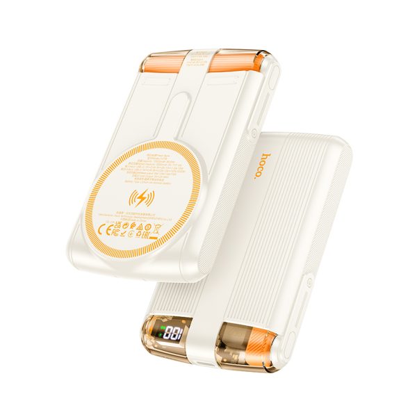 Hoco J127B PD20W Magnetic Wireless Power Bank With Digital Display White (10000mAh) 2