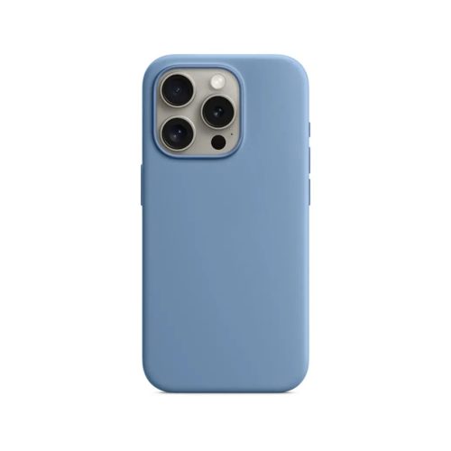 Silicone Case For iPhone 15 Pro – Winter Blue