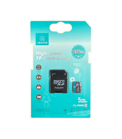 USAMS High Speed TF Card + SD Adapter (Class10 256GB)