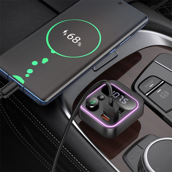 Hoco E85 Wireless FM Transmitter Car Charger PD38W+QC3.0 2 USB +1 Type C