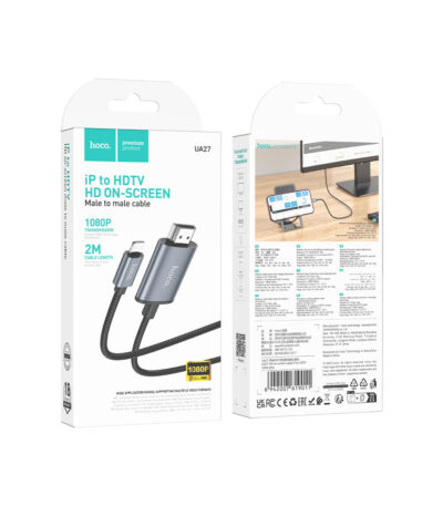 Hoco UA27 Lightning Adapter to HDMI Metal grey pack