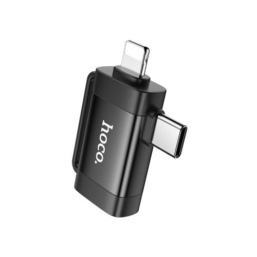 Hoco UA31F OTG Adapter 2 IN 1 Lightining & USB C to USB A Black
