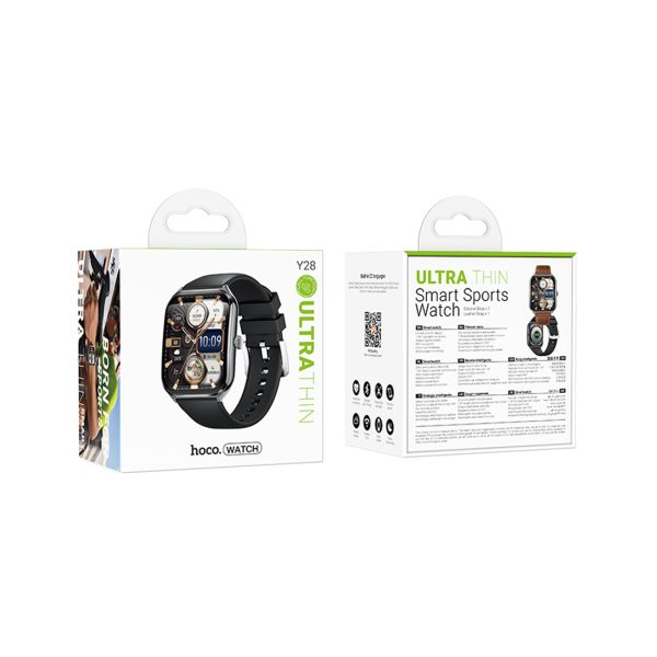 Hoco Y28 Super AMOLED SmartWatch With Call Function Black