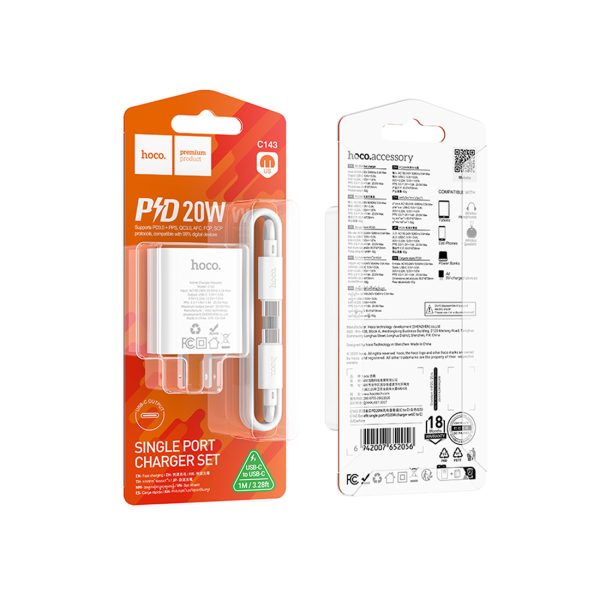 HOCO C143 PD20W Charger Set Type C to Type C