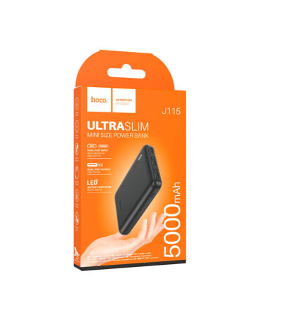 Hoco J115 UltraSlim Power Bank Black 5000mAh