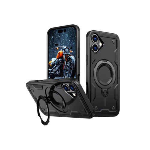 Tough Armor MagSafe Rotating Case For iPhone 16 16 Plus Black