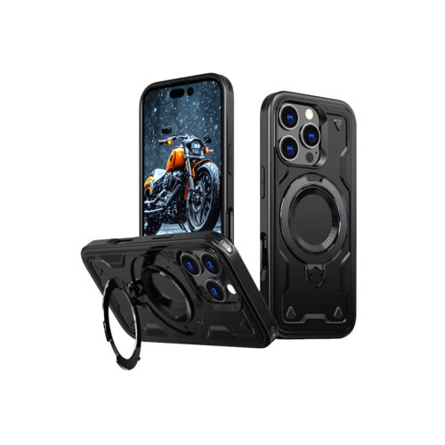 Tough Armor MagSafe Rotating Case For iPhone 16 Pro Max Black