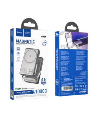Hoco Q36 PD20W Magnetic Wireless Charging Power Bank – Grey (5000mAh)