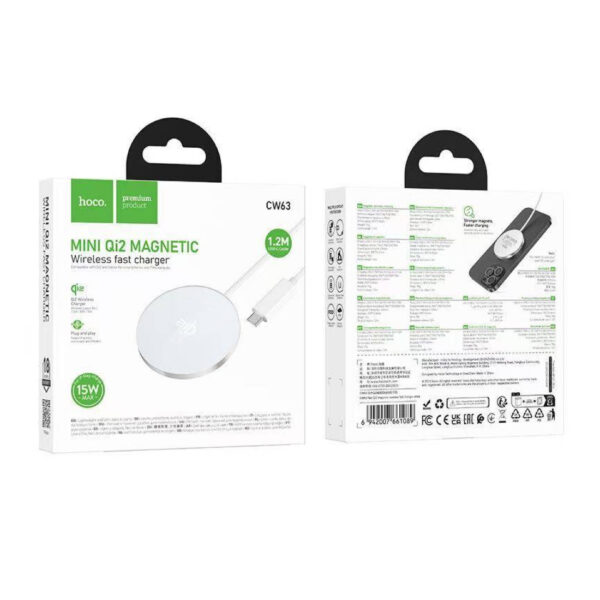 HOCO CW63 Fast Qi2 Magnetic Wireless Fast Charger