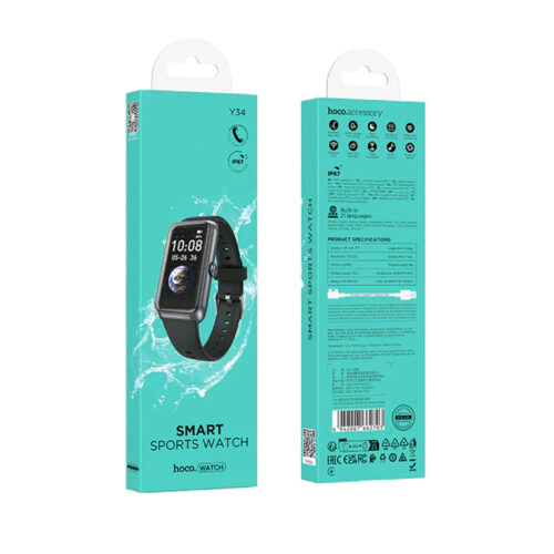Hoco Y34 Smart sports watch call version – Black
