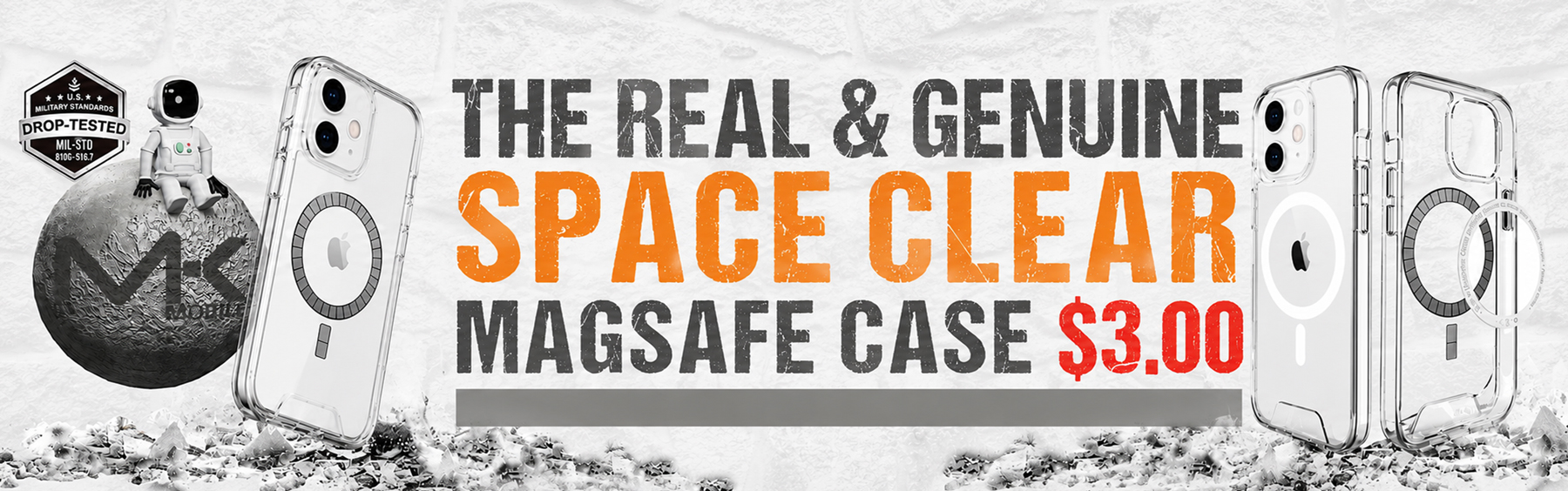 mkmobile space clear case magsafe